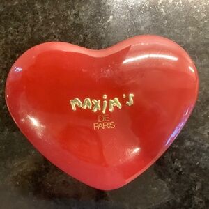 Maxim's De Paris Red Heart Tin with Lid